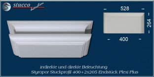 Endstück für direkte und indirekte Beleuchtung München 400+2x205 PLEXI PLUS