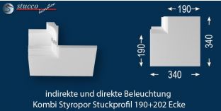 Inneres Eckelement zum L-Profil 190+202 PLEXI PLUS