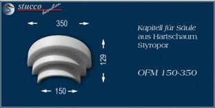 Kapitell-Hälfte für Säule aus Hartschaum Styropor OFM 150/350