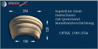 Kapitell-Hälfte für Dekosäule mit Beschichtung OFKK 190/354