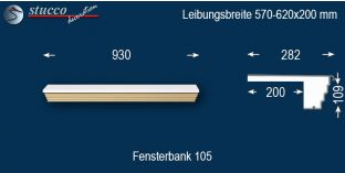 Komplette Fensterbank Chemnitz 105 570-620-200