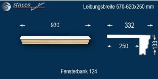 Komplette Fensterbank Hessen 124 570-620-250