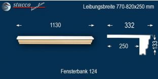 Komplette Fensterbank Osnabrück 124 770-820-250