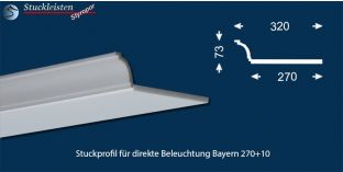 Stuckprofil für direkte Beleuchtung Bayern 270+10