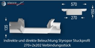 Verbindungsstück für direkte und indirekte Beleuchtung Essen 270+2x202