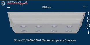 LED Deckenlampe Düren 21/1000x500-1 Design Lampen mit Stuck und LED Spots