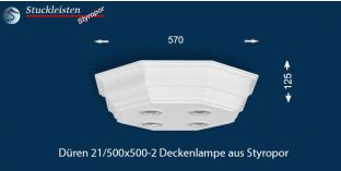 LED Stucklampe Düren 21/500x500-2 Design Lampen mit Stuck und LED Spots