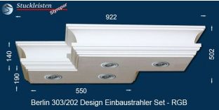 Berlin 303/202 LED Stucklampe mit RGB Strips