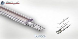 Abdeckung transparent C Click rund ALU SURFACE