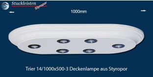 LED Stucklampe Trier 14/1000x500-3 mit LED Spots