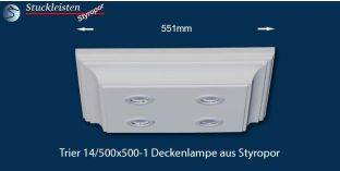 Design Stucklampe mit LED Spots Trier 14/500x500-1