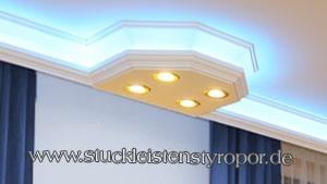 Styroporstuck mit LED Beleuchtung Styroporstuck mit LED Beleuchtung