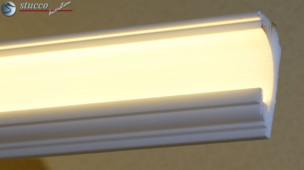 6 Meter LED Zierleiste Stuckleiste für indirekte Beleuchtung XPS OL-24 Profil 