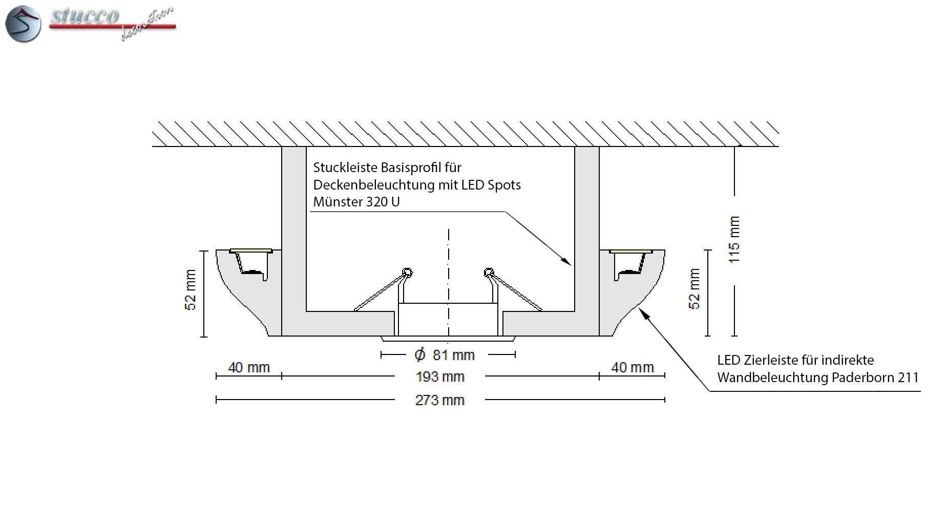 LED Stuckleiste für indirekte Beleuchtung Paderborn 211