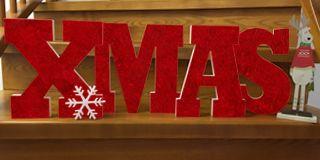 3D Buchstaben XMAS mit Weihnachtsstern aus Styropor