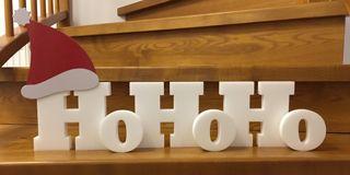 Adventsdeko Styropor Buchstaben - Weihnachtsmannruf 'HoHoHo'