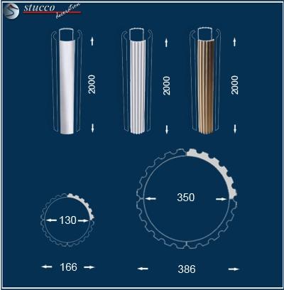 Glatte, kannelierte und beschichtete Säulenverkleidungselemente