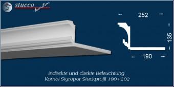 Indirekte Beleuchtung - L-Profil Stuckleiste Essen 190+202