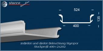 Indirekte Beleuchtung - U-Profil Stuckleiste Essen 400+2x202 Indirekte Beleuchtung - U-Profil Stuckleiste Essen 400+2x202