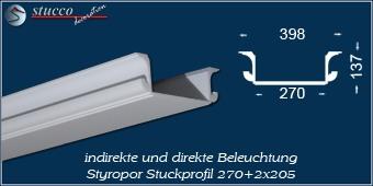 Indirekte Beleuchtung - U-Profil Zierleiste München 270+2x205 Indirekte Beleuchtung - U-Profil Zierleiste München 270+2x205