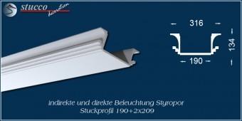 Indirekte Beleuchtung - U-Profil Zierleiste Dortmund 190+2x209