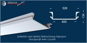 Indirekte Beleuchtung - U-Profil Zierleiste Dortmund 400+2x209 Indirekte Beleuchtung - U-Profil Zierleiste Dortmund 400+2x209