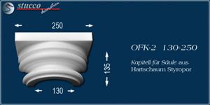 Kapitell aus Styropor mit Stuckprofil OFK-2 130-250 Kapitell aus Styropor mit Stuckprofil OFK-2 130-250