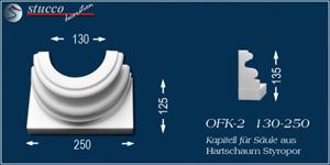 Säulenfuss aus Styropor mit Stuckprofil OFK-2 130-250 Säulenfuss aus Styropor mit Stuckprofil OFK-2 130-250