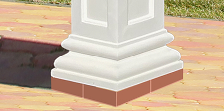 Eckige Säulenfüße für Dekosäulen mit Beschichtung