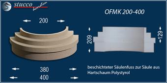 Beschichteter Säulenfuß zu Säulen aus Styropor mit Stuckprofil OFMK Beschichteter Säulenfuß zu Säulen aus Styropor mit Stuckprofil OFMK