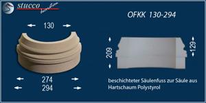 Beschichteter Säulenfuß zur Stucksäule aus Styropor OFKK 130-294 Beschichteter Säulenfuß zur Stucksäule aus Styropor OFKK 130-294