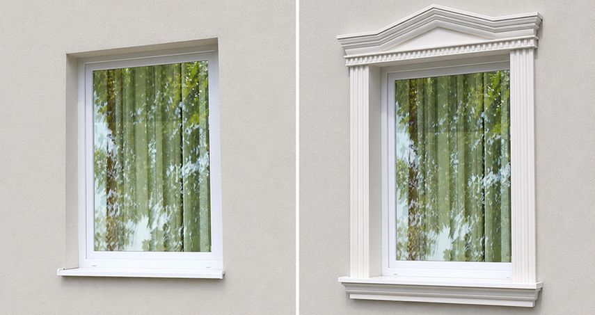 Fensterumrahmungs-Stuck – Beeindruckende Veränderung durch ein einziges Fassadenelement