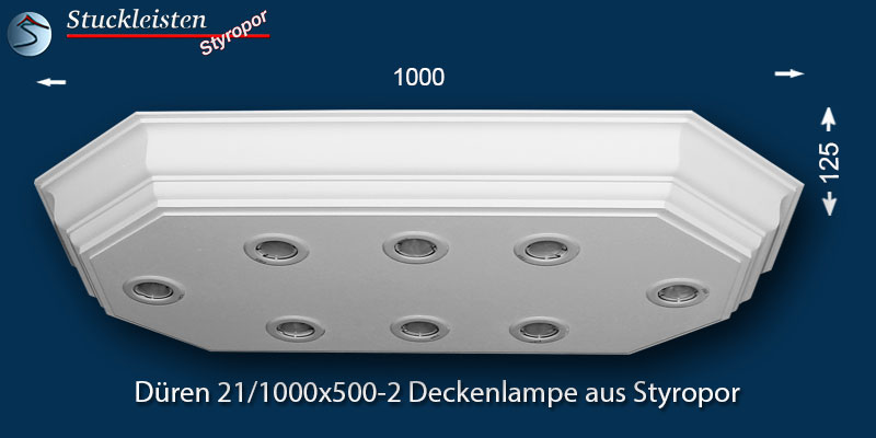 LED Stucklampe Düren 21/1000x500-2 Design Lampen mit Stuck und LED Spots