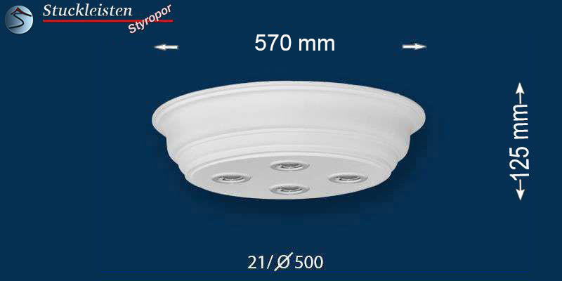 LED Deckenbeleuchtung Düren 21/500x500-3 Design Lampen mit Stuck und LED Spots