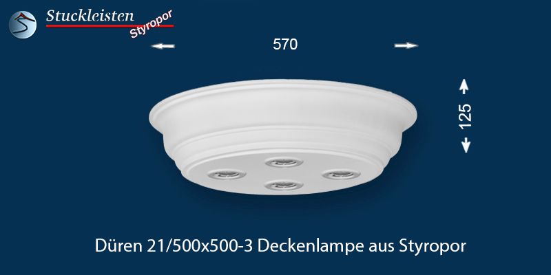 LED Deckenbeleuchtung Düren 21/500x500-3 Design Lampen mit Stuck und LED Spots