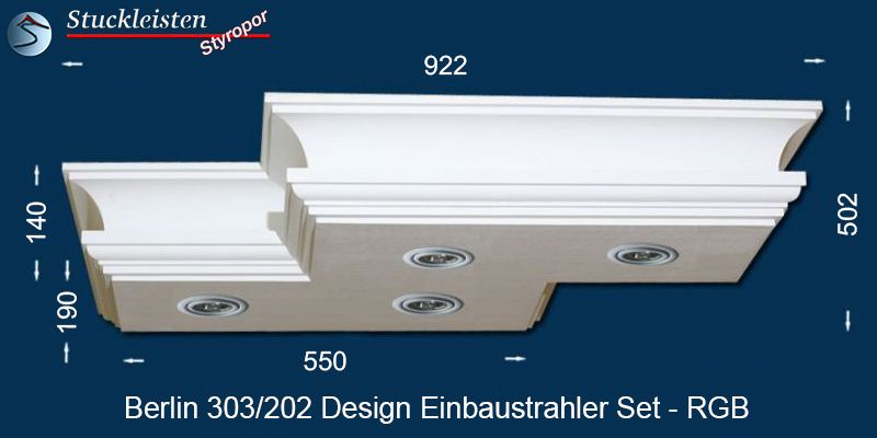 Berlin 303/202 LED Stucklampe mit RGB Strips
