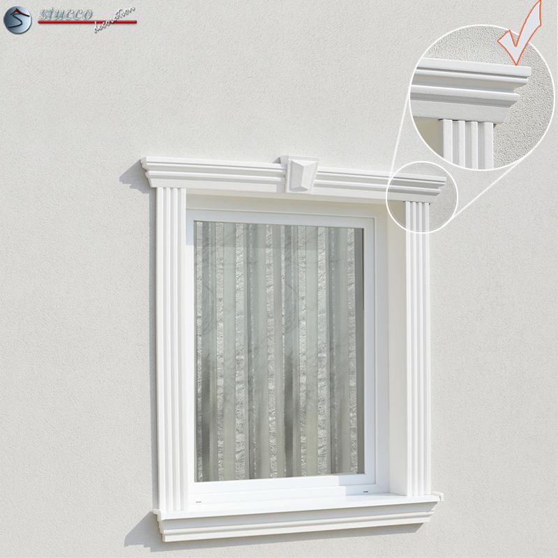 Fassadenstuck Zierleisten Ankara 108 rechtes Schließelement zum Fenster