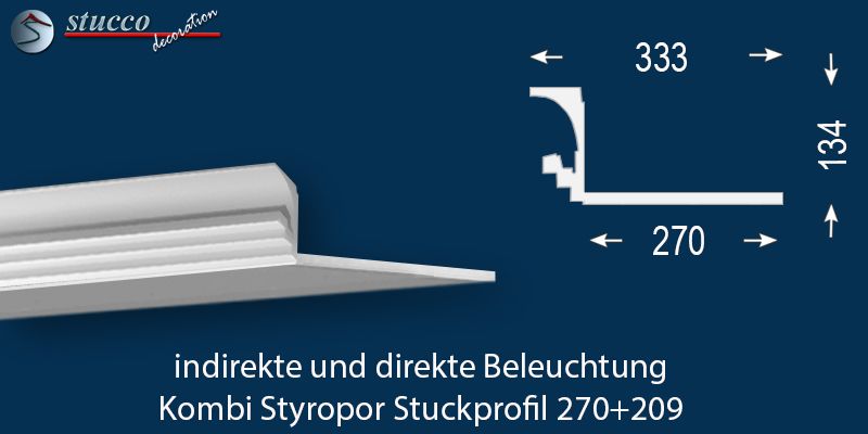 Stuckleiste für kombinierte Beleuchtung Dortmund 270+209