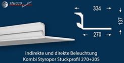 LED Lichtleiste für direkte und indirekte Deckenbeleuchtung München 270+205