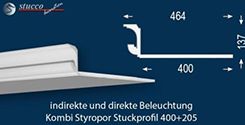 LED Lichtleiste für direkte und indirekte Deckenbeleuchtung München 400+205 