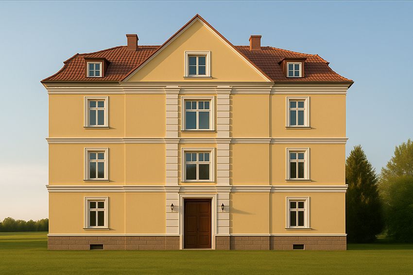 Imposante Fassadengestaltung mit Außenstuck Imposante Fassadengestaltung mit Außenstuck