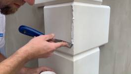 Überschüssige unverdünnte Beschichtungsmasse entfernen Überschüssige unverdünnte Beschichtungsmasse entfernen