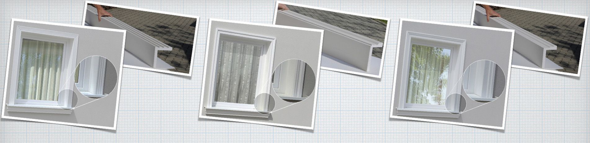 Fassadenstuck L-Profile für Fensterlaibung und Fensterfaschen