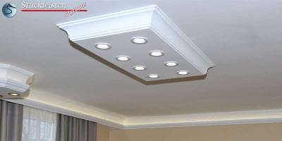 LED Deckenlampe Bayern 10/1000x500-1 mit Stuck und LED Spots LED Deckenlampe Bayern 10/1000x500-1 mit Stuck und LED Spots