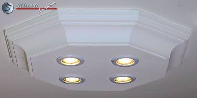 LED Deckenbeleuchtung Trier 14/500x500-2 Design Lampe mit Stuck und LED Spots LED Deckenbeleuchtung Trier 14/500x500-2 Design Lampe mit Stuck und LED Spots