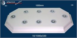 LED Deckenlampe Bayern 10/1000x500-2 mit Stuck und LED Spotlampen LED Deckenlampe Bayern 10/1000x500-2 mit Stuck und LED Spotlampen