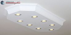 LED Deckenlampe Bayern 10/1000x500-2 mit Stuck und LED Spotlampen LED Deckenlampe Bayern 10/1000x500-2 mit Stuck und LED Spotlampen