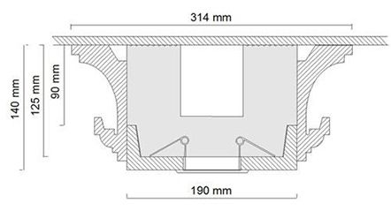 Basisprofil für Deckenspots mit beidseitigem LED Stuckprofil Basisprofil für Deckenspots mit beidseitigem LED Stuckprofil