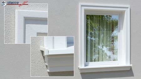 Moderne Fensterumrandung mit dem stoßfesten Fassadenprofil Bayern 120