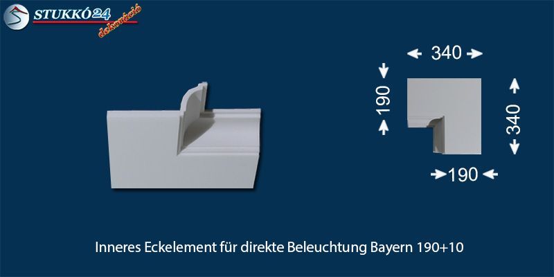 Inneres Eckelement für direkte Beleuchtung Bayern 190+10